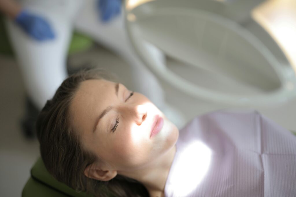 Dental sleep apnea patient receiving treatment consultation