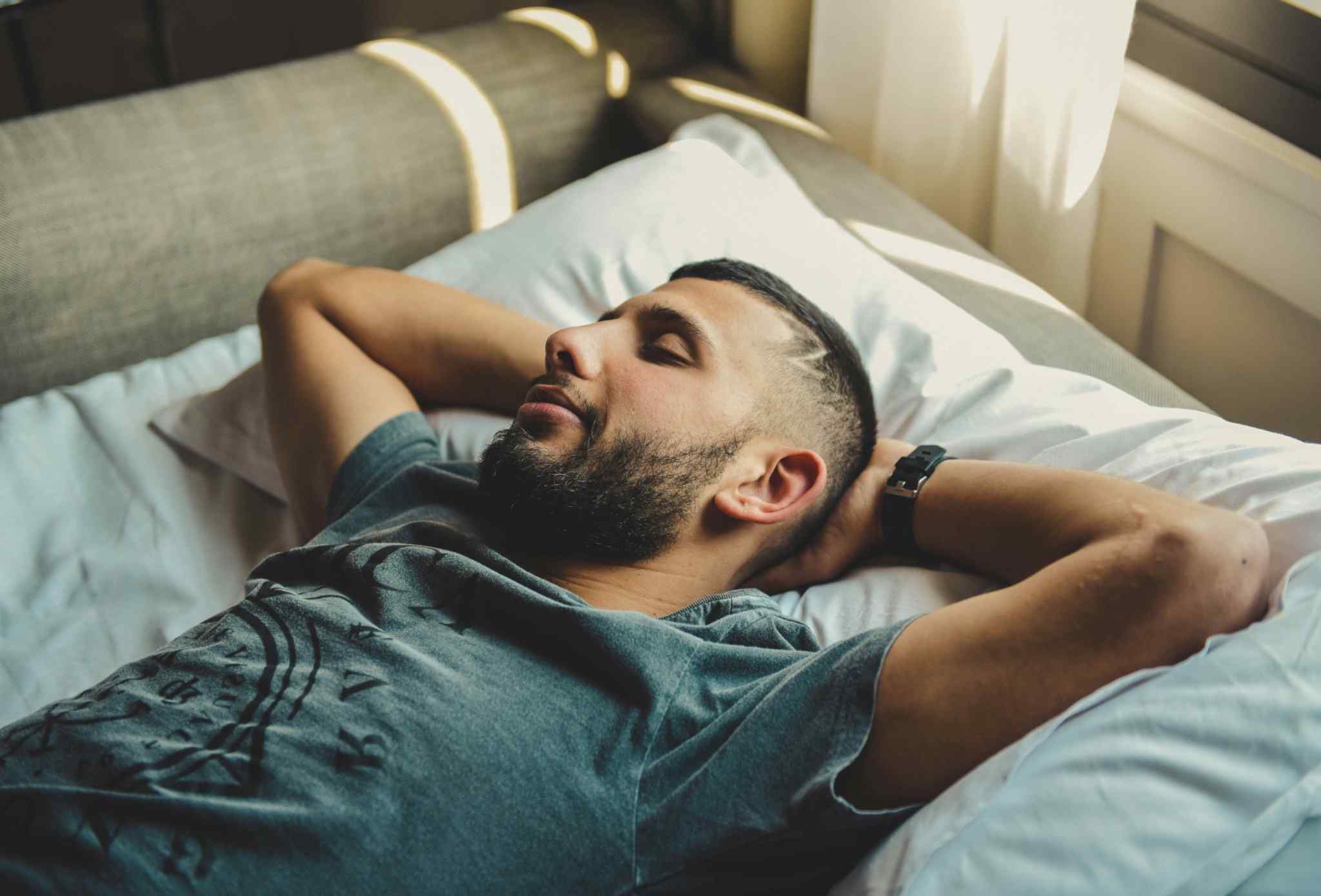 Houston man sleeping soundly after getting a sleep apnea mouth guard